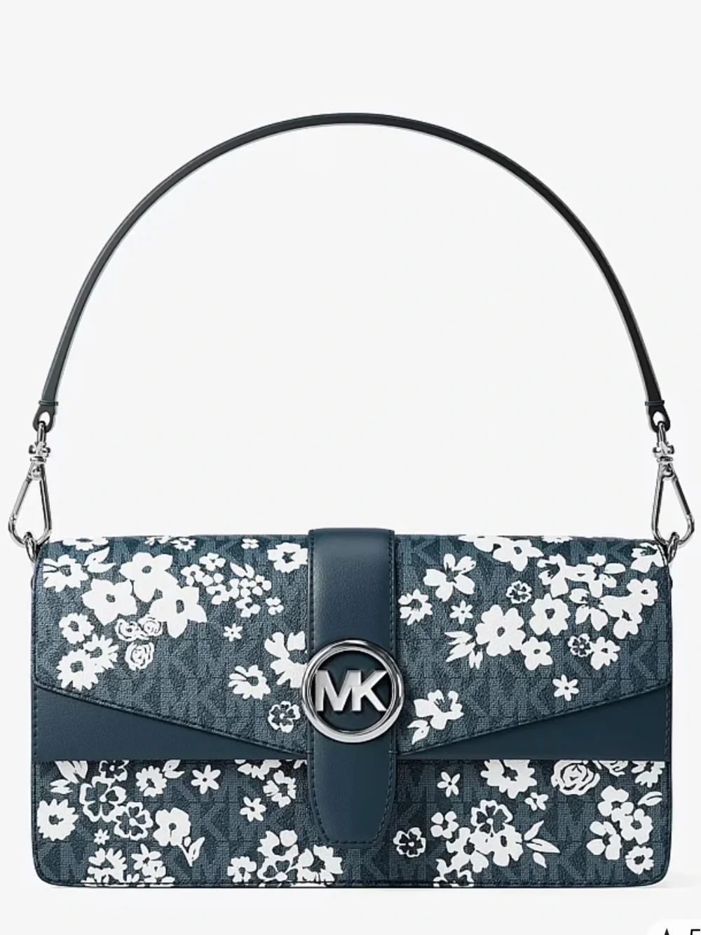 MICHAEL KORS Greenwich Md Printed Signature Logo Convertible Shoulder Admiral NW